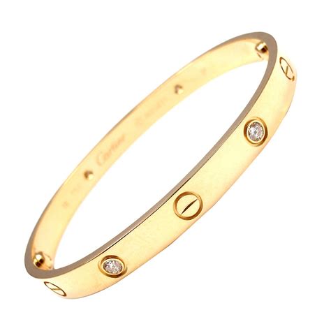 cartier 4 diamond love bracelet|cartier diamond love bracelet used.